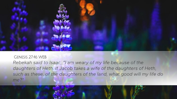 Genesis 27:46 WEB Bible Verse Image