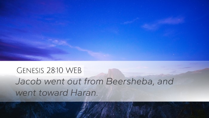 Genesis 28:10 WEB Desktop Wallpaper - Jacob went out from Beersheba, and went toward - Desktop Bible Verse Wallpaper