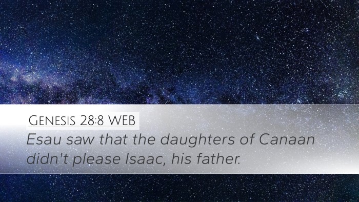 Genesis 28:8 WEB Bible Verse Image