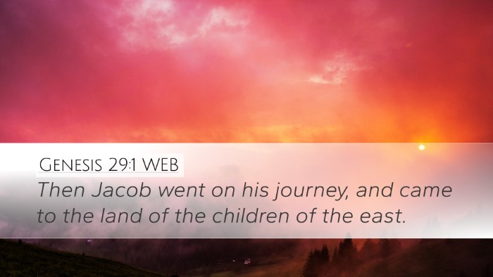 Genesis 29:1 WEB Desktop Wallpaper - Then Jacob went on his journey, and came to the - Desktop Bible Verse Wallpaper