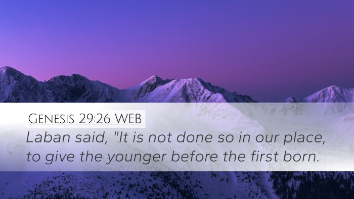 Genesis 29:26 WEB Bible Verse Image