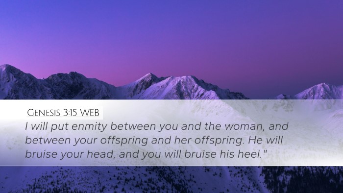 Genesis 3:15 WEB Bible Verse Image