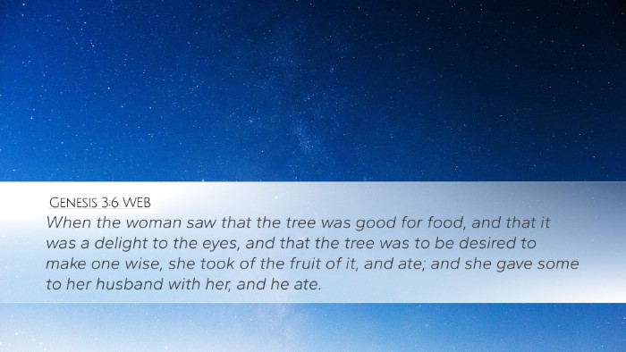 Genesis 3:6 WEB Bible Verse Image