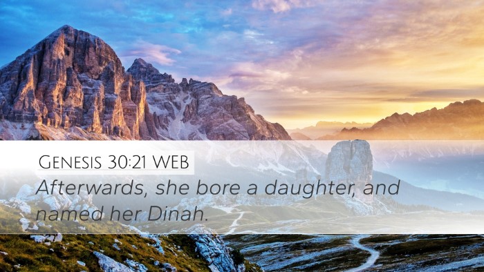 Genesis 30:21 WEB Bible Verse Image
