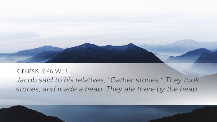 Genesis 31:46 WEB Bible Verse Image