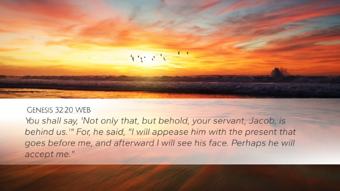 Genesis 32:20 WEB Bible Verse Image