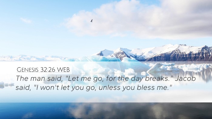 Genesis 32:26 WEB Bible Verse Image