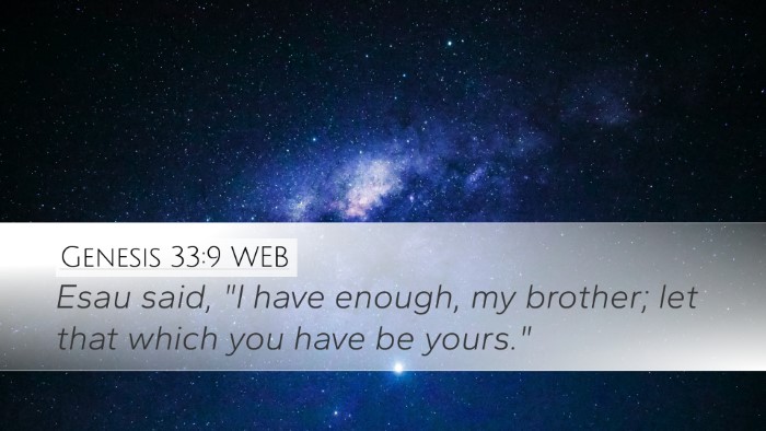 Genesis 33:9 WEB Bible Verse Image