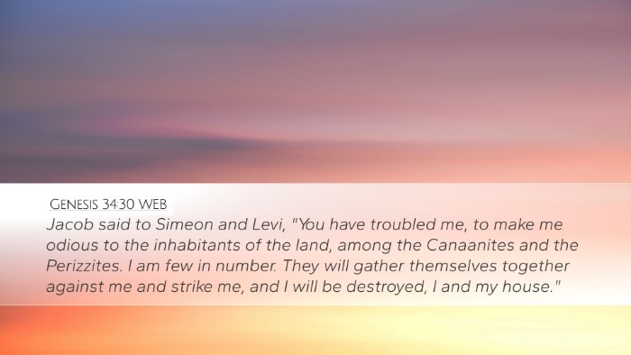 Genesis 34:30 WEB Bible Verse Image