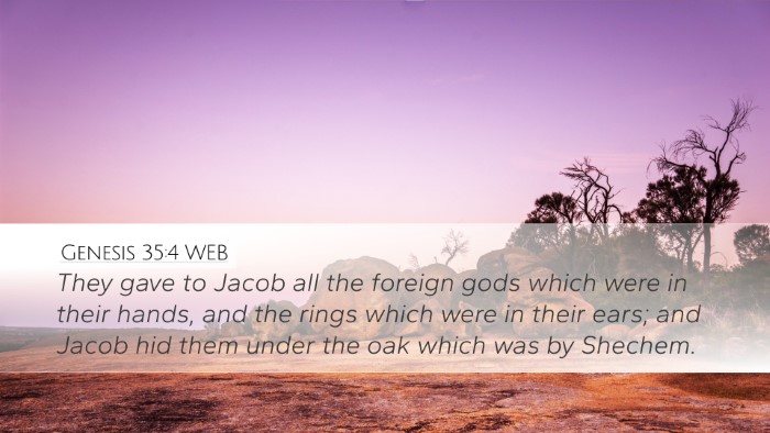 Genesis 35:4 WEB Bible Verse Image