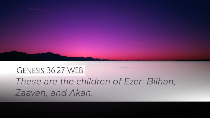 Genesis 36:27 WEB Bible Verse Image