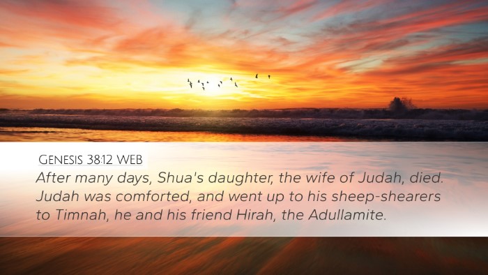 Genesis 38:12 WEB Bible Verse Image