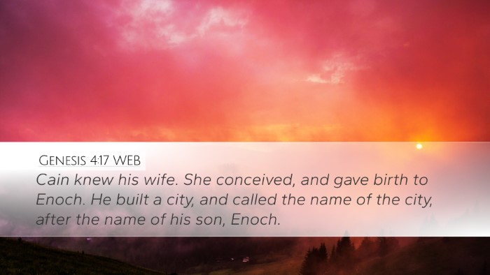 Genesis 4:17 WEB Desktop Wallpaper - Cain knew his wife. She conceived, and gave birth - Desktop Bible Verse Wallpaper