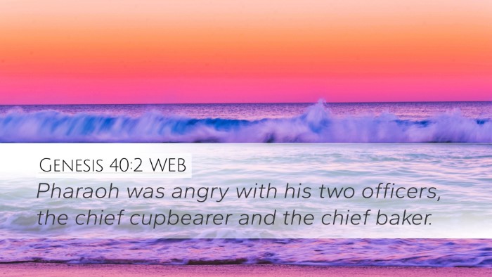 Genesis 40:2 WEB Bible Verse Image