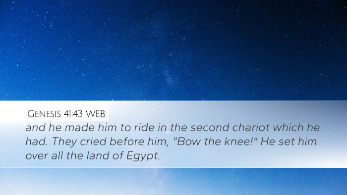 Genesis 41:43 WEB Bible Verse Image