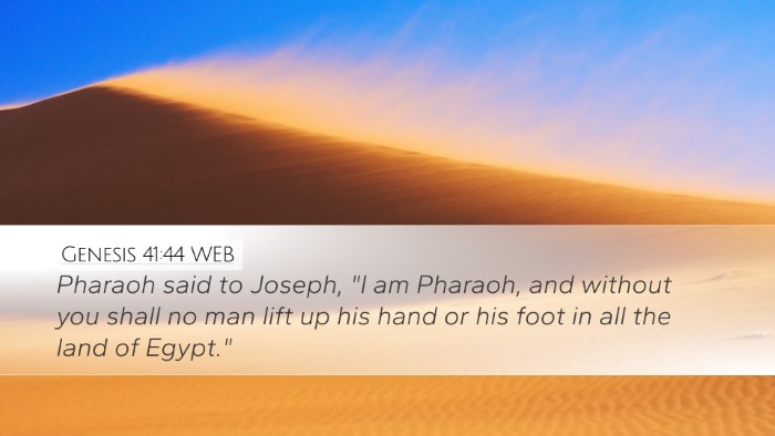 Genesis 41:44 WEB Bible Verse Image