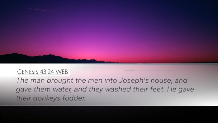 Genesis 43:24 WEB Bible Verse Image
