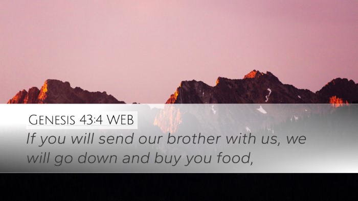 Genesis 43:4 WEB Bible Verse Image