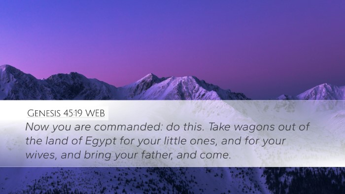 Genesis 45:19 WEB Bible Verse Image