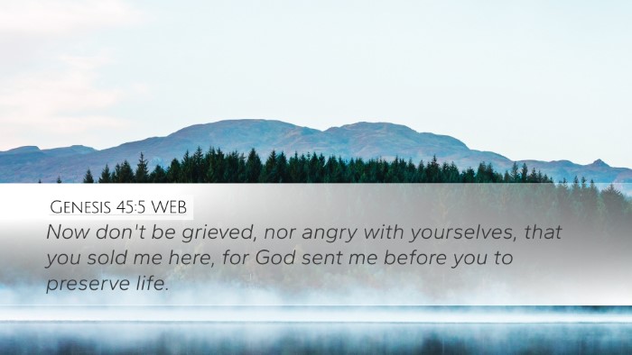 Genesis 45:5 WEB Bible Verse Image