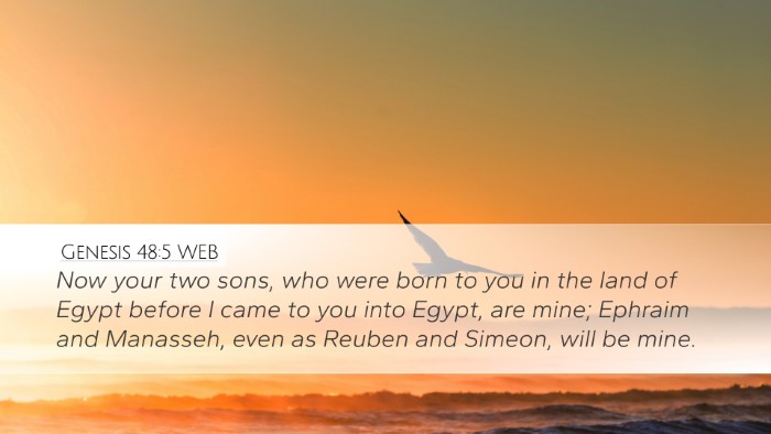 Genesis 48:5 WEB Bible Verse Image