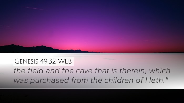 Genesis 49:32 WEB Desktop Wallpaper - the field and the cave that is therein, which was - Desktop Bible Verse Wallpaper