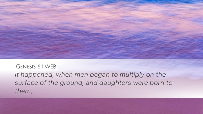 Genesis 6:1 WEB Bible Verse Image
