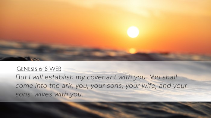 Genesis 6:18 WEB Bible Verse Image