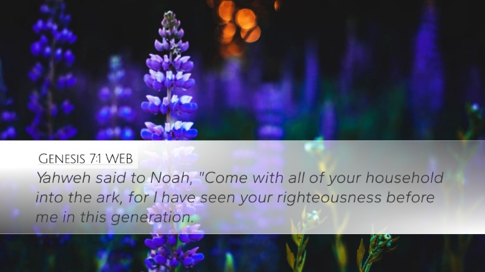 Genesis 7:1 WEB Bible Verse Image