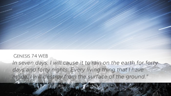 Genesis 7:4 WEB Bible Verse Image