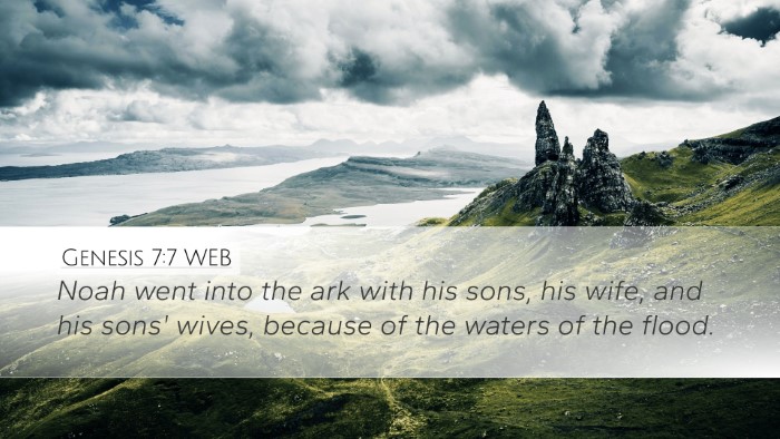 Genesis 7:7 WEB Bible Verse Image