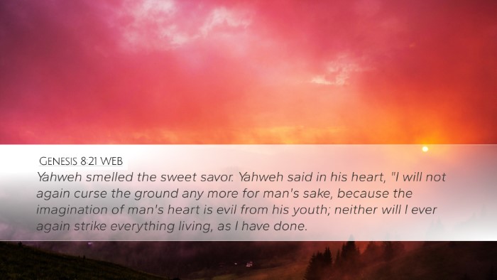 Genesis 8:21 WEB Bible Verse Image