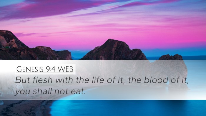 Genesis 9:4 WEB Bible Verse Image