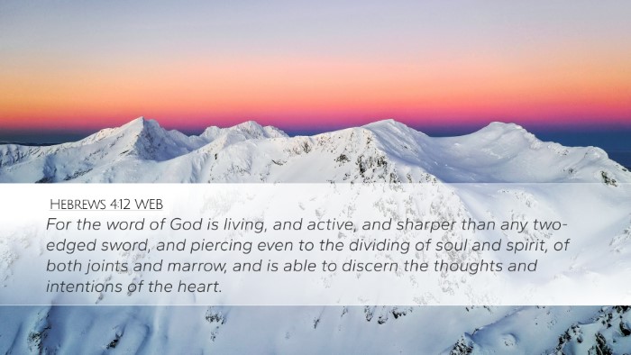 Hebrews 4:12 WEB Bible Verse Image