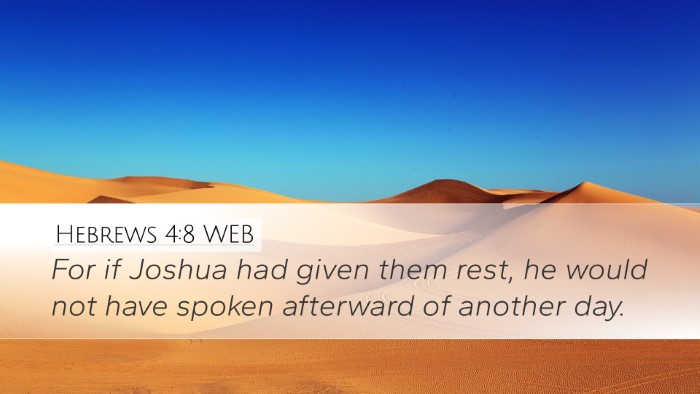Hebrews 4:8 WEB Bible Verse Image