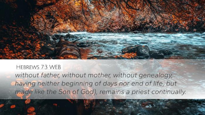 Hebrews 7:3 WEB Bible Verse Image