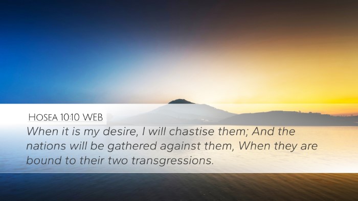 Hosea 10:10 WEB Desktop Wallpaper - When it is my desire, I will chastise them; And - Desktop Bible Verse Wallpaper