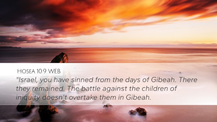 Hosea 10:9 WEB Bible Verse Image