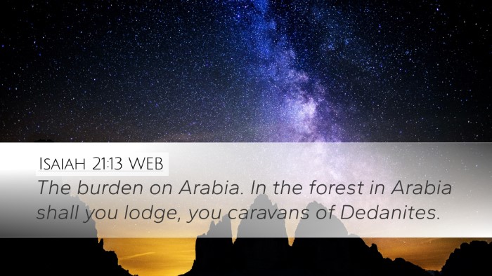 Isaiah 21:13 WEB Bible Verse Image