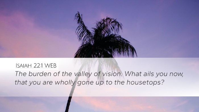 Isaiah 22:1 WEB Bible Verse Image