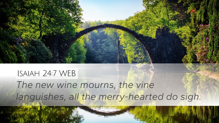 Isaiah 24:7 WEB Bible Verse Image
