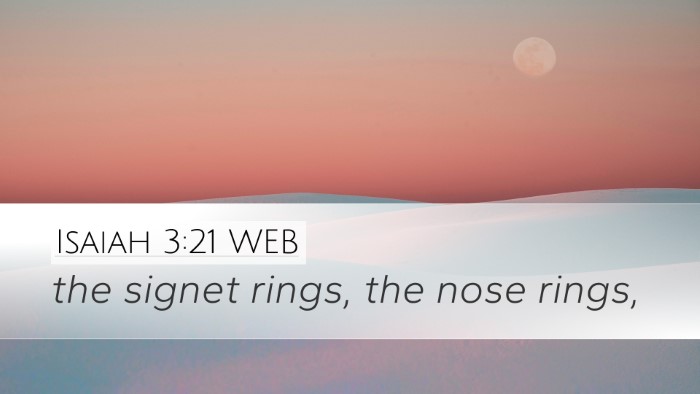 Isaiah 3:21 WEB Bible Verse Image