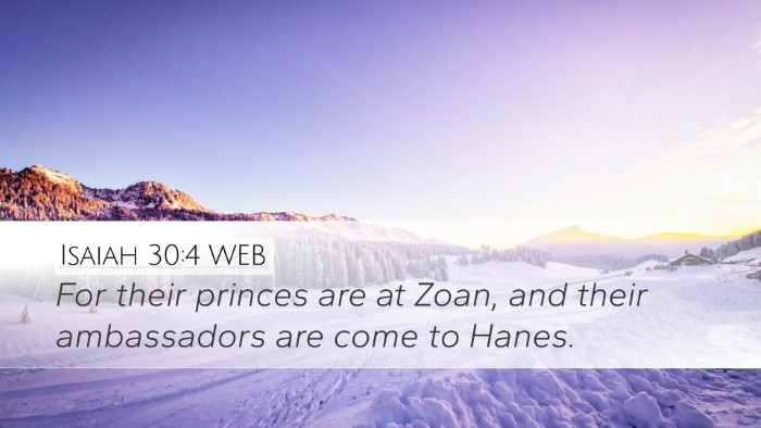 Isaiah 30:4 WEB Bible Verse Image