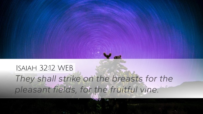 Isaiah 32:12 WEB Bible Verse Image