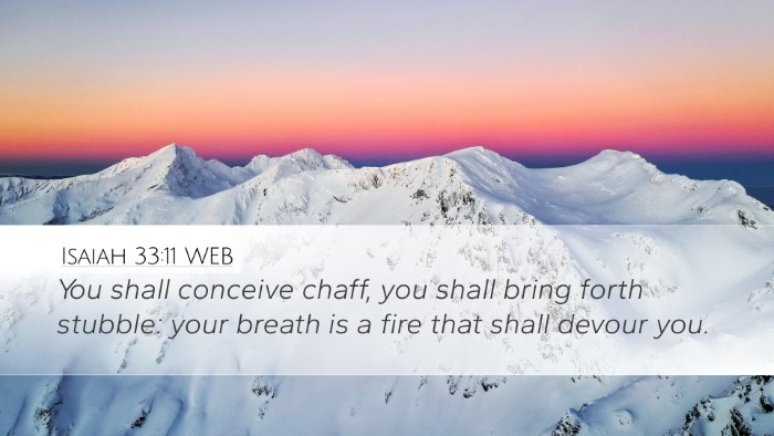 Isaiah 33:11 WEB Desktop Wallpaper - You shall conceive chaff, you shall bring forth - Desktop Bible Verse Wallpaper