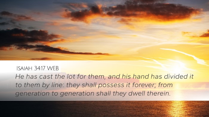 Isaiah 34:17 WEB Desktop Wallpaper - He has cast the lot for them, and his hand has - Desktop Bible Verse Wallpaper