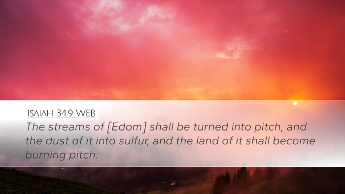 Isaiah 34:9 WEB Bible Verse Image
