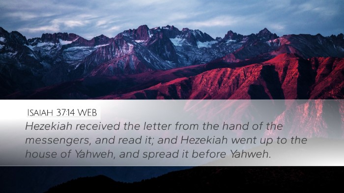 Isaiah 37:14 WEB Bible Verse Image