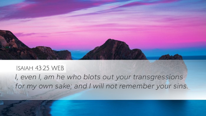 Isaiah 43:25 WEB Bible Verse Image