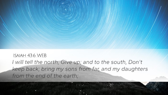 Isaiah 43:6 WEB Bible Verse Image